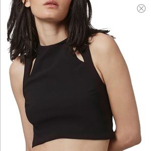 Black Topshop Crop Top with Cut Outs